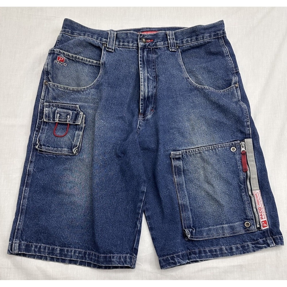 Y2K Paco Jeans Shorts Mens 36 Denim Medium Wash Blue  Vintage Baggy